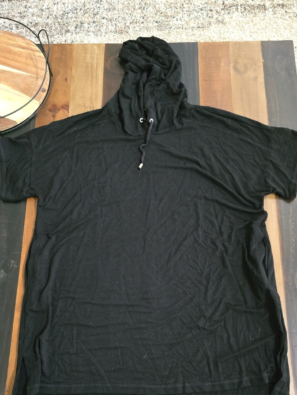Cable & Gauge Black Short-Sleeve Beach Cover-Up